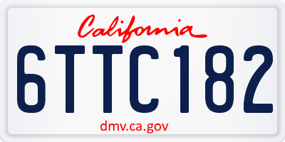 CA license plate 6TTC182