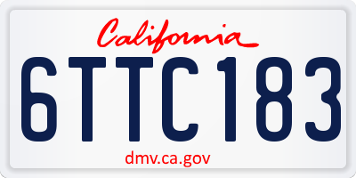 CA license plate 6TTC183