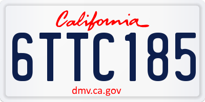 CA license plate 6TTC185