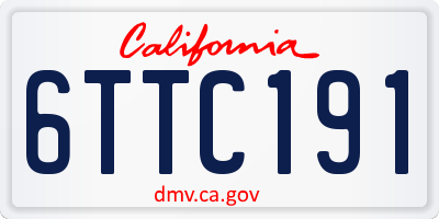 CA license plate 6TTC191