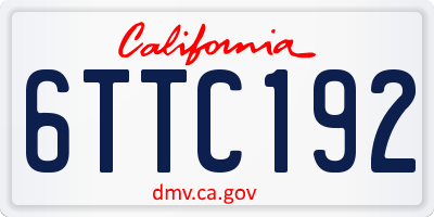 CA license plate 6TTC192