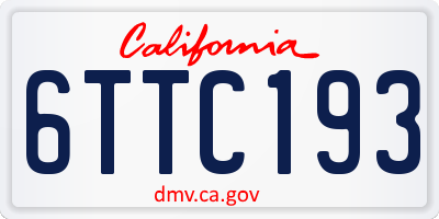 CA license plate 6TTC193