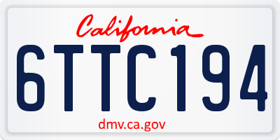 CA license plate 6TTC194