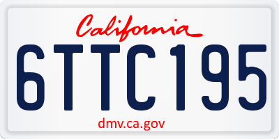 CA license plate 6TTC195