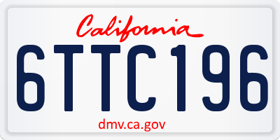 CA license plate 6TTC196