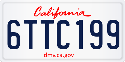 CA license plate 6TTC199