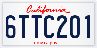 CA license plate 6TTC201