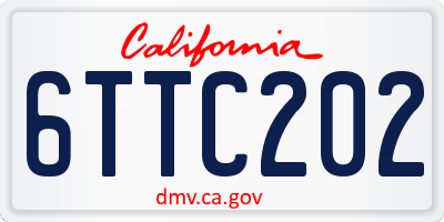 CA license plate 6TTC202