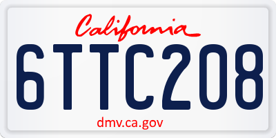 CA license plate 6TTC208