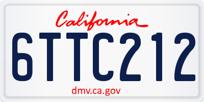 CA license plate 6TTC212