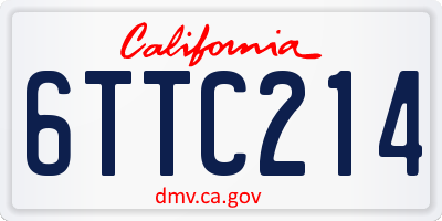 CA license plate 6TTC214