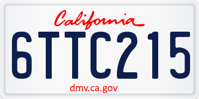 CA license plate 6TTC215