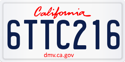 CA license plate 6TTC216