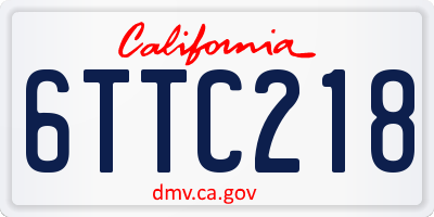 CA license plate 6TTC218