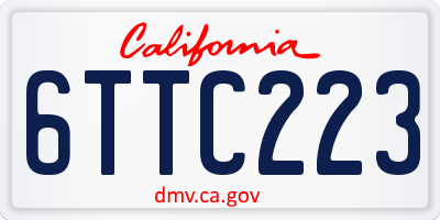 CA license plate 6TTC223