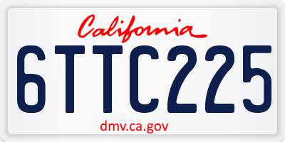 CA license plate 6TTC225