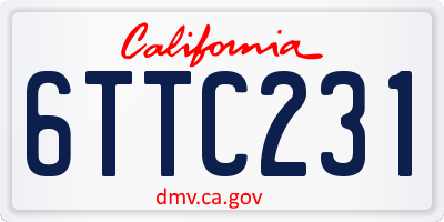 CA license plate 6TTC231