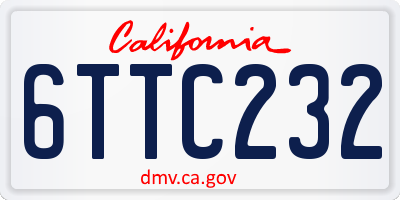 CA license plate 6TTC232