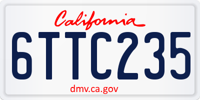 CA license plate 6TTC235