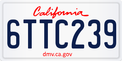 CA license plate 6TTC239