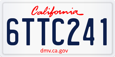 CA license plate 6TTC241