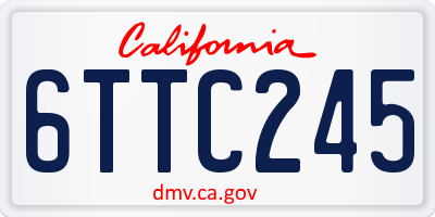 CA license plate 6TTC245