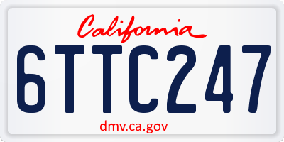 CA license plate 6TTC247