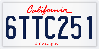 CA license plate 6TTC251