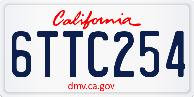 CA license plate 6TTC254