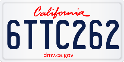 CA license plate 6TTC262