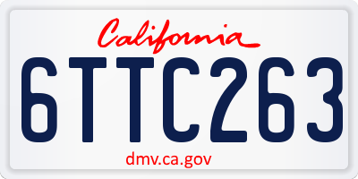CA license plate 6TTC263