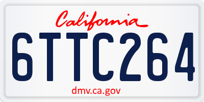 CA license plate 6TTC264