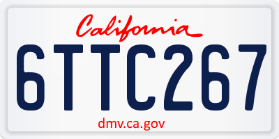 CA license plate 6TTC267