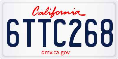 CA license plate 6TTC268