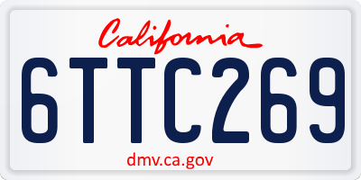 CA license plate 6TTC269