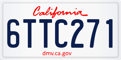 CA license plate 6TTC271