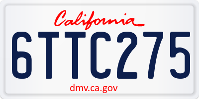 CA license plate 6TTC275