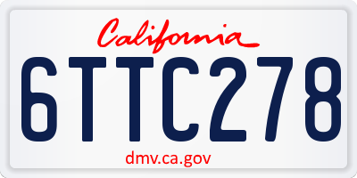 CA license plate 6TTC278