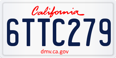 CA license plate 6TTC279