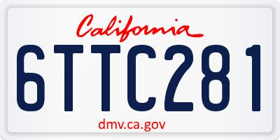 CA license plate 6TTC281
