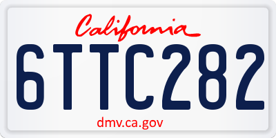 CA license plate 6TTC282