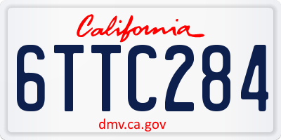 CA license plate 6TTC284