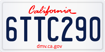 CA license plate 6TTC290