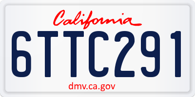 CA license plate 6TTC291