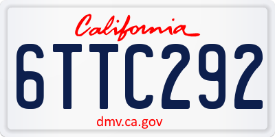 CA license plate 6TTC292