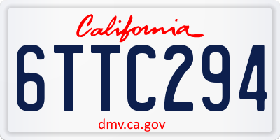 CA license plate 6TTC294