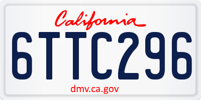 CA license plate 6TTC296