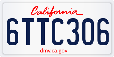 CA license plate 6TTC306