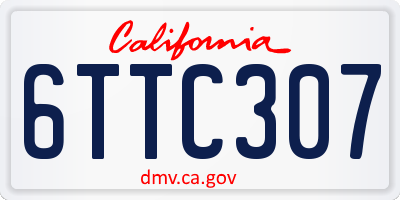 CA license plate 6TTC307