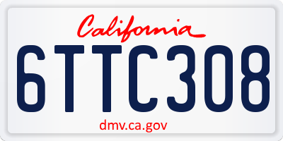 CA license plate 6TTC308